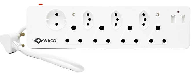 MultiPlug 4X16A +3X3P Slim + Schuko +2Xusb 0.5M Pvc White, USB