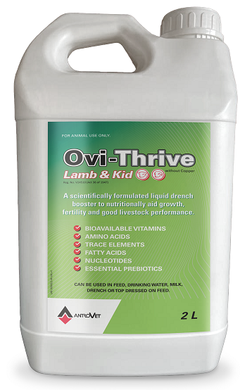 Ovi-Thrive Lamb & Kids is a liquid drench booster.