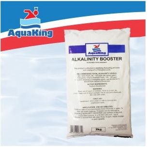 AquaKing Alkalinity. Pool Chemical. PH Buffer. Dosage: Disperse the required amount of Alkalinity booster inline with relevant pool size. Leave filtration running normally. Alkalinity Booster will raise the TA ( Total Alkalinity) in the pool by 10 ppm. Adjust dosage accordingly to volume of swimming pool.