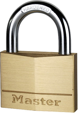 Master lock padlock solid brass 70mm keyed to differ.