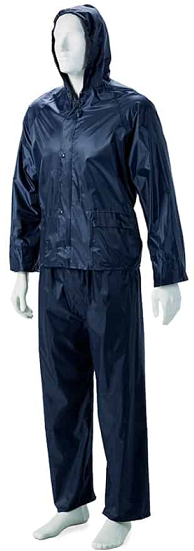 Water resistant jacket & pants. Ventilated aeration holes for breathability. Fixed hood with drawstring. Two pockets with storm flaps. Heavy-duty full non-metal zip. Large plastic press studs for ease of use when wearing gloves. Outer storm flap & internal press stud cuff for better fit. Pants with elasticated waist. Press stud closures on the ankle. Double stitched & fully taped seams. Suitable for general mining, outdoor applications and contractor applications.