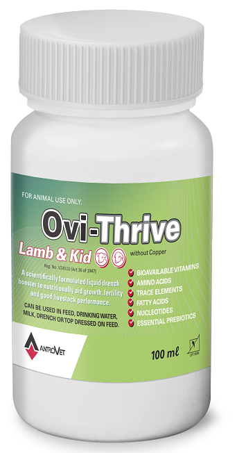 Ovi-Thrive Lamb & Kids is a liquid drench booster.