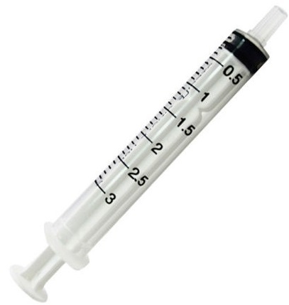 Disposable Syringe 3ml administering medications.