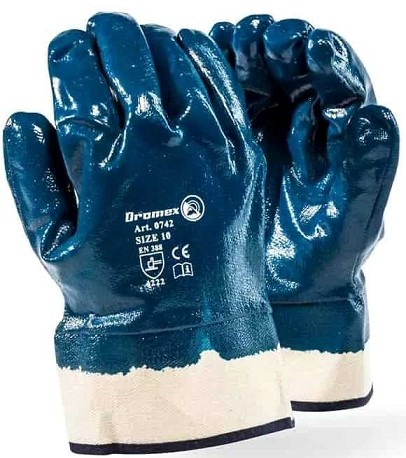 The Nitrile Knit Wrist Glove is a heavy duty nitrile dipped glove with a knit wrist cuff. The cotton inner liner provides excellent comfortability and is finished in a smooth single dip coating. Ideal for greasy, oily and wet work environments.