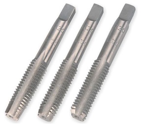 Taps are used for cutting internal threads in predetermined holes.