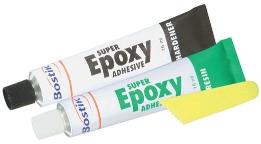 Epoxy adhesive is a two part (two tubes) clear quick setting adhesive that is specially formulated to bond rigid materials.