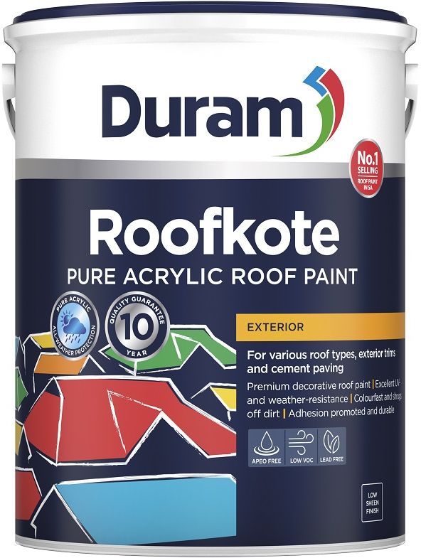 Provides joint-free seamless waterproofing, is a roof paint and protective barrier that encapsulates and extends the lifespan of your roof. Used with Duram Duramesh membrane, it withstands cracking and movement of the underlying surface. Excellent adhesion to a variety of substrates and withstands varying roof temperatures. Pure acrylic polymer waterproof coating. Exceptional flexibility and elongation > 400%. Long-term protection with a 12-year guarantee.