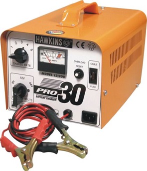 A multi battery charger capable of charging. 6V, 12V or 24V batteries