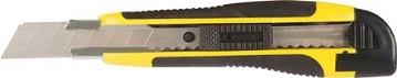 A strong utility knife with steel blade track.