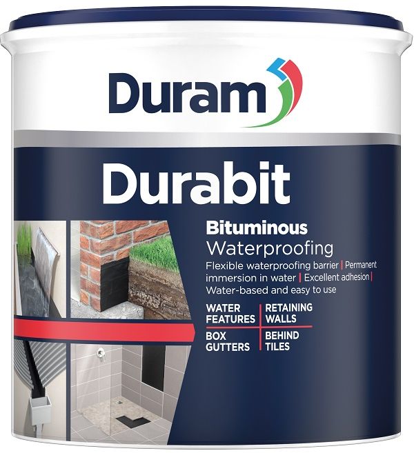 Bituminous Waterproofing Ideal for cement dams, water features, gutters and behind tiles in bathrooms and kitchens. Also for non-exposed areas such as retaining walls and cavity walls, and can be used on roof joints and screws when coated with a UV protection coat. Forms a tough, flexible waterproof barrier. Suitable for permanent immersion in water. Excellent adhesion and can be used on most surfaces. Can be built up to a thick, non-sagging coating. Excellent weathering and ageing properties when coated with a bituminous aluminium coating. Does not affect or taint water once dry (one initial flush is recommended). Forms a thick, durable waterproofing barrier suitable for long-term immersion in water, and is ideal for water features, box gutters, behind tiles and for retaining walls.