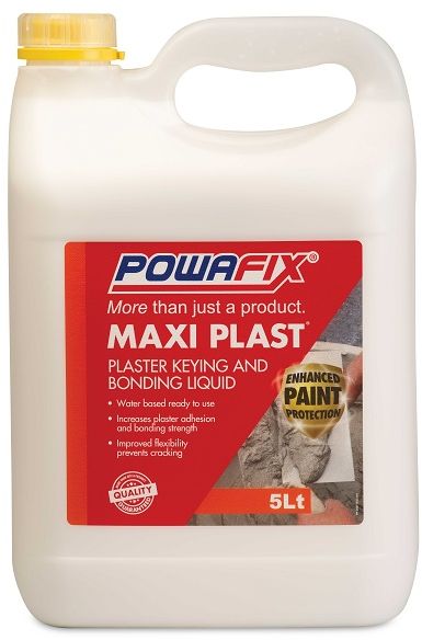 Powafix Maxi Plast is a water based and ready-to-use product. Maxi Plast easily mixes into plasters and improves application properties, adhesion and bonding strength. The resulting flexible plaster is easier to paint and enhances the life span of decorative coatings.