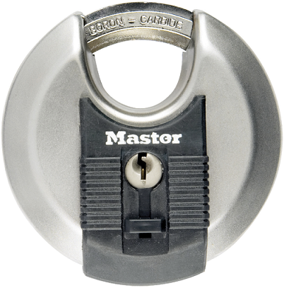 Padlock discus excel stainless steel 70mm keyed to differ.