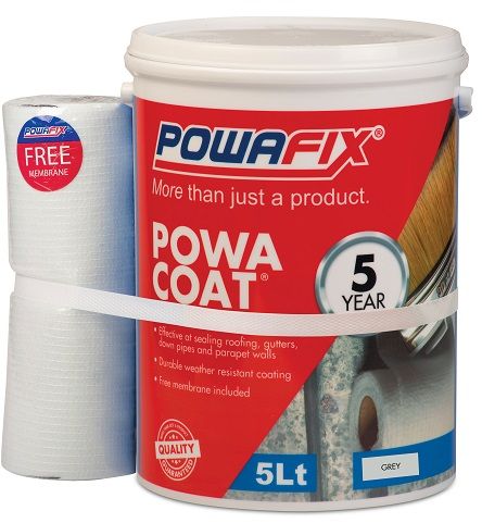 Powafix Powa Coat Waterproofer combines the waterproof properties of bitumen with the durable, UV resistance of an acrylic resin, this weather resistance product will seal and protect surfaces and is backed by a 5 year quality guarantee.