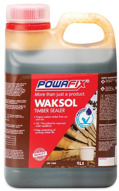 Powafix Waksol is a solvent and wax based timber sealer with excellent water repelling properties.