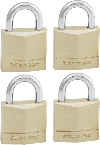 Padlock solid brass 30mm keyed alike 4pc.