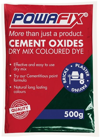 Powafix Cement Oxide is a coloured organic oxide for colouring various cement based products and mixes.