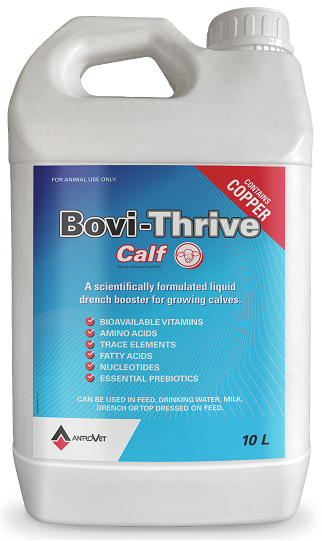 Bovi-Thrive Calf is a concentrated liquid complementary feeding stuff.