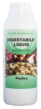 "Digestabile L is a hepato-protector water soluble solution. It stimulates bile secretion and helps eliminate fat due to its choleretic and lipotropic properties. Dosage and directions Broilers 1-2ml/1lt clean drinking water In the morning for 2-5 days Layer replacement pullets and breeders 1.5-3ml/1lt clean drinking water In the morning for 2-5 days Commercial layers 1ml-2ml/1lt clean drinking water In the morning for 2-5 days Swine 1ml-2ml/1lt clean drinking water In the morning for 2-5 days"