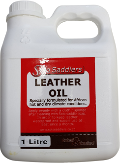Specially formulated Solo leather oil penetrates easily to feed and enrich the leather leaving it soft and supple. It will maintain, moisturise and protect any leather items, specially in our hot, dry African climate. Made in South Africa.