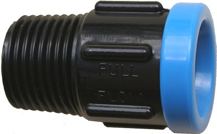 Full Flow® compression fittings are the industry standard for easy, trouble free and leak-proof connections. They are simple and efficient to use. Just push the pipe into the fitting until it hits the pipe stop inside. Full Flow® compression fittings are manufactured from engineering grade ABS material for toughness and strength and are made to fit SABS spec class 3 polypipe (LDPE). They are available in 4 sizes: 13mm, 15mm, 20mm and 25mm. All Full Flow® fittings have colour coded rings to easily identify their size and like all Microjet® products have their name proudly emblazoned on their bodies. This fitting is used for connecting a polypipe to a B.S.P. threaded pipe or fitting. If it Doesn't say Full Flow®  Then it isn't.