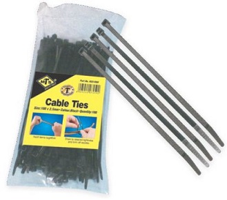 Tough PVC cable ties.