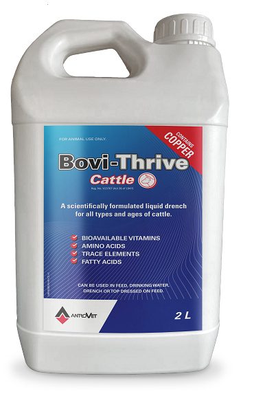 Bovi-Thrive Cattle is a concentrated liquid complementary feeding stuff.