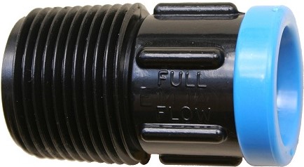 Full Flow® compression fittings are the industry standard for easy, trouble free and leak-proof connections. They are simple and efficient to use. Just push the pipe into the fitting until it hits the pipe stop inside. Full Flow® compression fittings are manufactured from engineering grade ABS material for toughness and strength and are made to fit SABS spec class 3 polypipe (LDPE). They are available in 4 sizes: 13mm, 15mm, 20mm and 25mm. All Full Flow® fittings have colour coded rings to easily identify their size and like all Microjet® products have their name proudly emblazoned on their bodies. This fitting is used for connecting a polypipe to a B.S.P. threaded pipe or fitting. If it Doesn't say Full Flow®  Then it isn't.