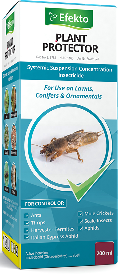 A systemic suspension concentrate insecticide for use in The home Garden to control- Ants, harvester termites and mole crickets in Lawns, thrips and other sucking insects, on conifers, Roses and other ornamentals.
