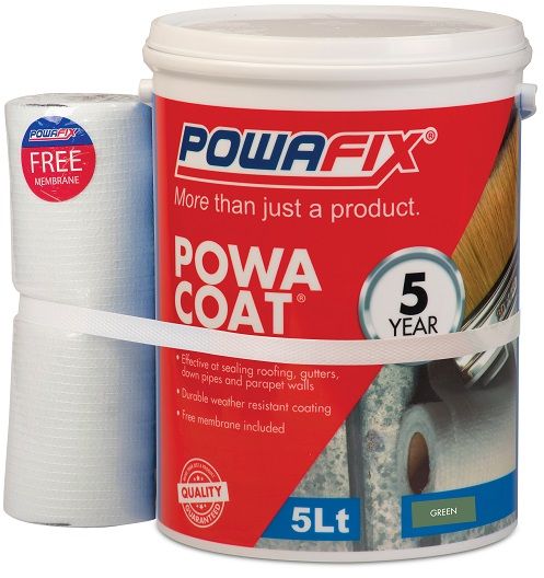 Powafix Powa Coat Waterproofer combines the waterproof properties of bitumen with the durable, UV resistance of an acrylic resin, this weather resistance product will seal and protect surfaces and is backed by a 5 year quality guarantee.