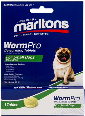Effective deworming tablets for small dogs. Remedy against; Ascarids, Hookworms, Whipworms, Tapeworms.