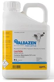 Remedy for roundworm, lungworm and milk tapeworm for cattle. COMPOSITION: Albendazole 7,5% m/v.