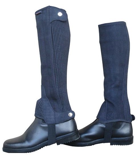 Zip up half chaps - prevents the stirrup leathers rubbing your calf. Slim fitting amara half chaps that hug your calf and fit well. Strong YKK covered zip - looks better, and protects the zip from dust & damage. Machine washable 30 degrees.