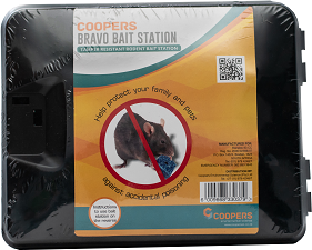 Tamper resistant rodent bait station. Conforms to good hygiene principles and is HACCP supportive.
