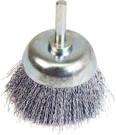 Cup brush composed of crimped carbon steel wire 0.3mm.