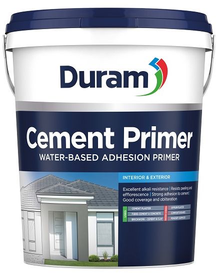 Water-based adhesion primer, excellent alkali resistance, resists peeling and efflorescence, strong adhesion to cement, good coverage and obliteration. For cement plaster, fibre cement, concrete and brickwork (not designed for use on gypsum plaster, composite boards and powdery surfaces, use Duram Plaster Primer for these surfaces. Colour White.