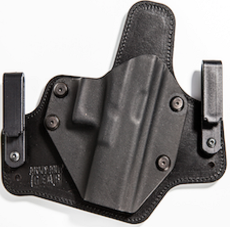 Premium Hybrid Kydex and thru-dyed Bovine Leather IWB tuckable holster with an ultra comfortable neoprene backing.