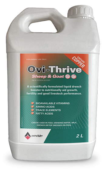 Ovi-Thrive Sheep & Goats is a concentrated liquid complementary feeding stuff.