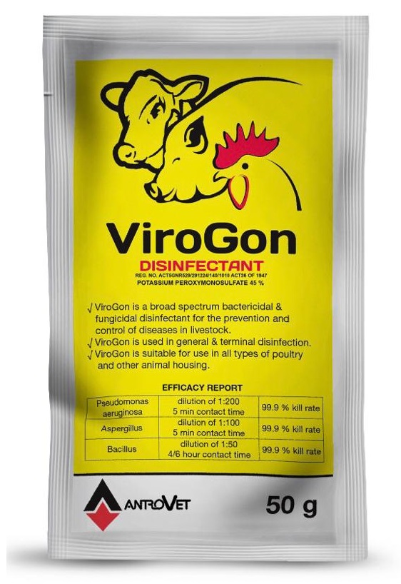 ViroGon is a broad spectrum bactericidal & fungicidal disinfectant for the prevention and control of diseases in animals.