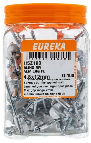 A rivet is a fastener, consisting of a body and a mandrel, used to attach thin pieces of material to thin pieces of metal. A rivet works by drilling a same-sized hole through both materials which coincide with the thickness of the rivet. The mandrel part of the rivet is then placed into the nose-piece of a rivet gun, where after the body part is placed through the holes in the workpiece. The handles of the rivet gun are then squeezed multiple times until the mandrel breaks off, leaving the body part securing the workpiece together.