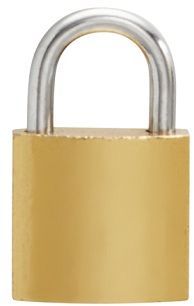 Security iron padlock 25mm brass epoxy coated & includes 2 keys.