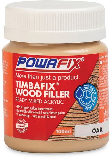 Powafix Timbafix is a wood filler ideal for filling small imperfections, blemishes, chips and indentations on timber surfaces. Timbafix provides a smooth paintable finish.