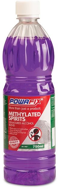 Powafix Methylated Spirits denatured alcohol based multipurpose solvent is used in Primus Stoves, household Lighting and for general cleaning.