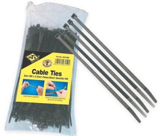 Tough PVC cable ties.