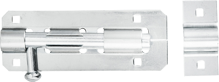 Barrel bolt 102mm mild steel electro galvanised includes fastenings & screws.