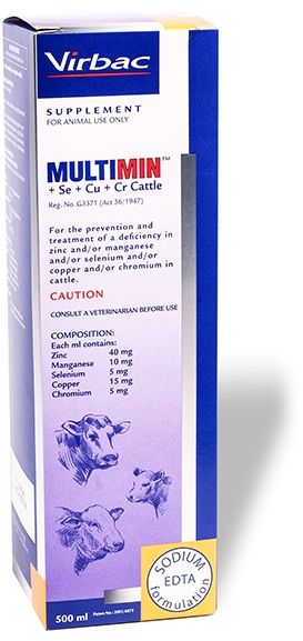 For the prevention and treatment of a deficiency in zinc and / or manganese and / or selenium and / or copper and / or chromium in cattle. Warning: consult a veterinarian before use. Balanced formulation of trace minerals for improved immunity, reproduction and production. Balanced formulation of trace minerals for improved immunity, reproduction and production. Proven efficacy and trace mineral bioavailability.