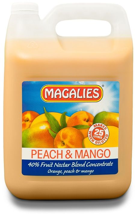 Magalies 5 Litre Peach & Mango 40% 1+4 Fruit Nectar Concentrate