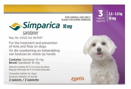 For the treatment and prevention of ticks and fleas on dogs.