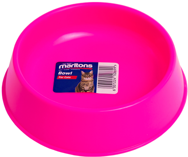 Durable and easy to clean cat feeding bowl.