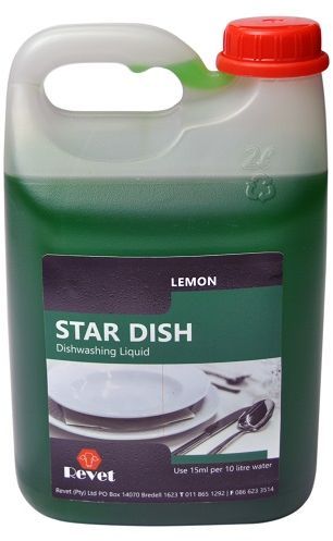 Star dish liquid soap is a concentrated detergent. Use 15ml per 10 litre water.