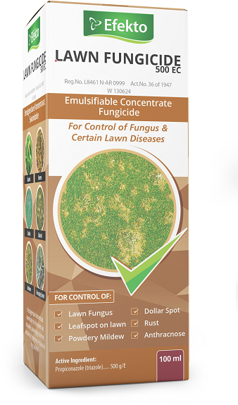 An emulsifiable concentrate fungicide for the control of certain lawn diseases as indicated in the directions.